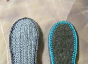 أحذية الكروشيه: الصورة والوصف والتوصيات نمط الجوارب الكروشيه مع الوصف